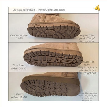 XSHX Magas csizmák lányoknak és felnőtteknek, vastag meleg bélés, csúszásmentes talp, slip-on kivitel lehajtható gallérral
