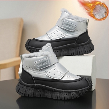 Lányok téli bokacipő, műbőr felső, gumírozott talp, 7–16 év, retro stílus