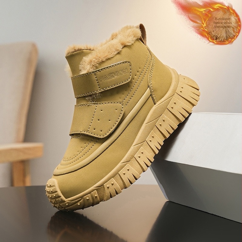 Lányok téli bokacipő, műbőr felső, gumírozott talp, 7–16 év, retro stílus