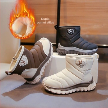 Uniszex gyerek boka csizma PU felsőrésszel, mindennapi téli bakancs 4–12 éveseknek