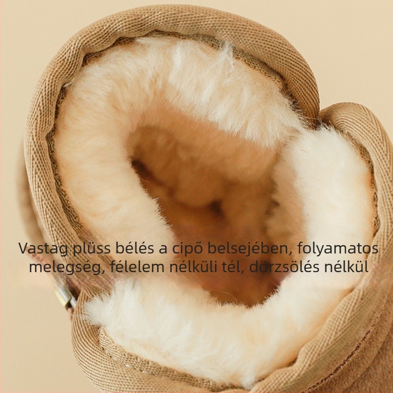 Téli uniszex gyerekeknek való hócsizmák – valódi szarvasmarhabőrből, csúszásmentes, bokacsizmák