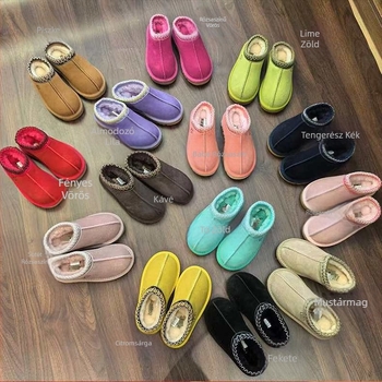 Gyerekeknek készült bőr téli bakancs, vízálló, melegen bélelt, uniszex, 4–16 éveseknek