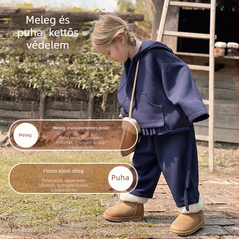 TopStar gyermekeknek készült hócsizma – rövid bakancs fleece-béléssel, meleg téli bakancs fiúknak és lányoknak, modell 1328