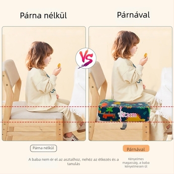 Gyerekeknek készült ülőpárna magasságot növelő, vászon anyag, szivacs töltet, karikatúra stílus