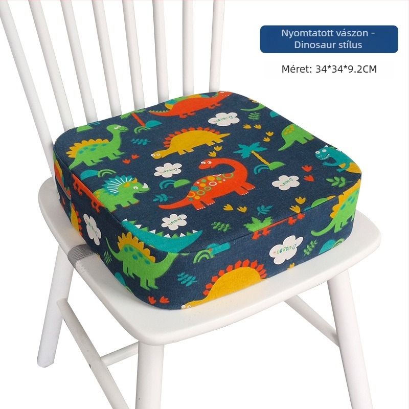 Gyerekeknek készült ülőpárna magasságot növelő, vászon anyag, szivacs töltet, karikatúra stílus