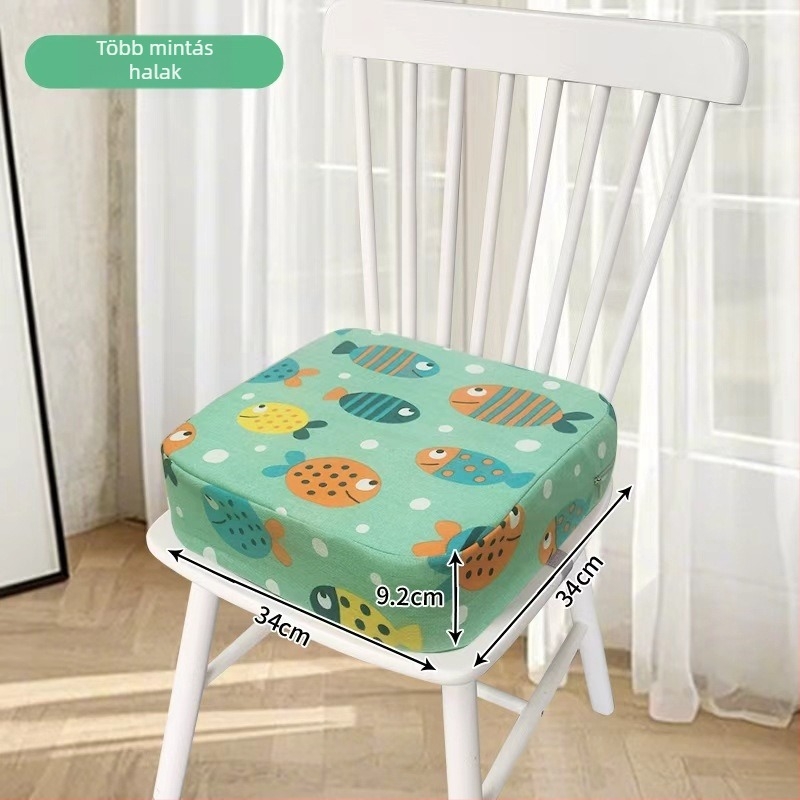 Gyerekeknek készült ülőpárna magasságot növelő, vászon anyag, szivacs töltet, karikatúra stílus