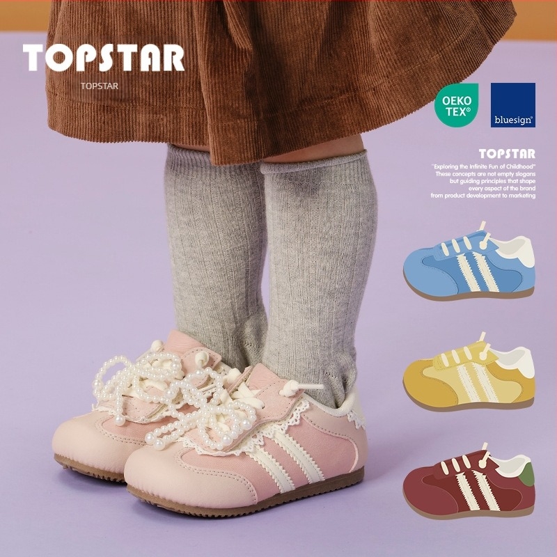Topstar 2025 Őszi gyerekeknek edzőcipő Velcro-záródással, Canvas felsőrész, TPR talp, uniszex