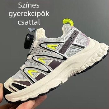 Gyerekeknek szóló Dad Shoes 3D forgócsattal – lélegző PU+háló felsőrész, EVA talp, minden évszakban használható kültéri futócipők fiúknak és lányoknak