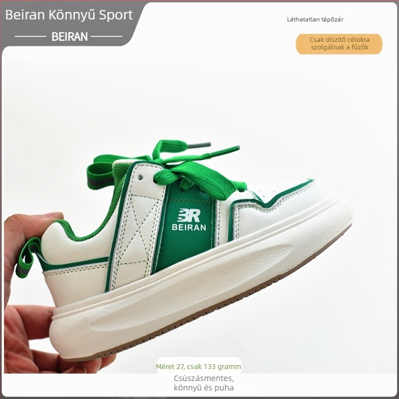 Gyerekeknek készült Daddy Shoes, könnyű, két réteg marhabőrből, EVA talp, Velcro-zárás, 4–12 éveseknek