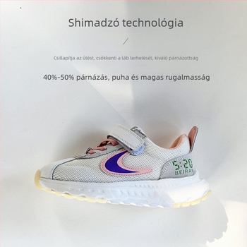 Gyerek sportcipő: légáteresztő hálós felsőrész, Velcro-zár, EVA talp, uniszex 4–12 éveseknek.