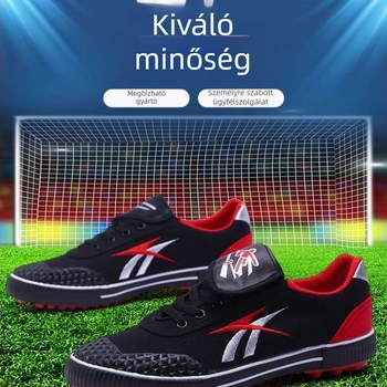 Futballcipő anti-slip és kopásálló teljesítménnyel, pamut felsőrész, középmagas fazon, gumírozott talp