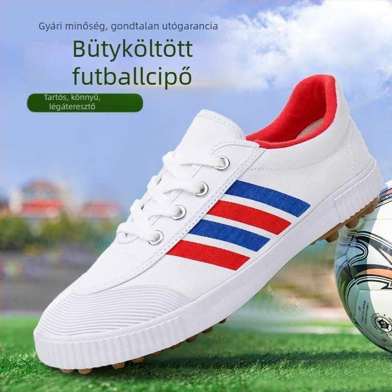 Futballcipő anti-slip és kopásálló teljesítménnyel, pamut felsőrész, középmagas fazon, gumírozott talp