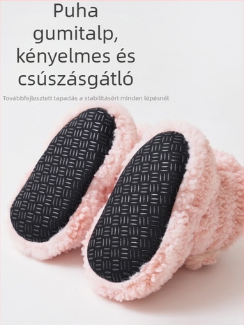 Őszi-téli vastagított meleg babacipő és zokni, csúszásmentes talppal, puha talpú első lépésekhez, újszülöttek számára téli viselet
