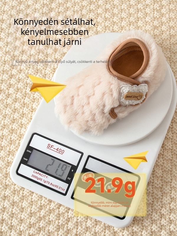 Baba padlós zokni ősz–télre, fleece bélés, vastag puha talp, csúszásmentes beltéri cipő babáknak és totyogóknak.