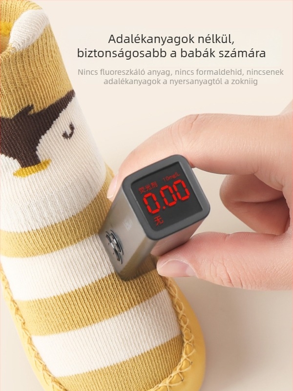 Puhatalpú babacipő járást tanuló babáknak, csúszásgátló zoknikkal, 0–12 hónapos korig