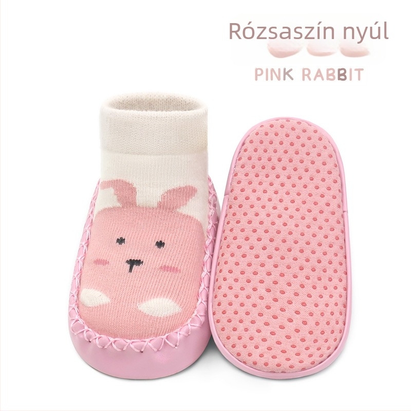 Baba csúszásmentes bokazokni, légáteresztő fésült pamutból, közepes vastagságú, 1–3 éveseknek