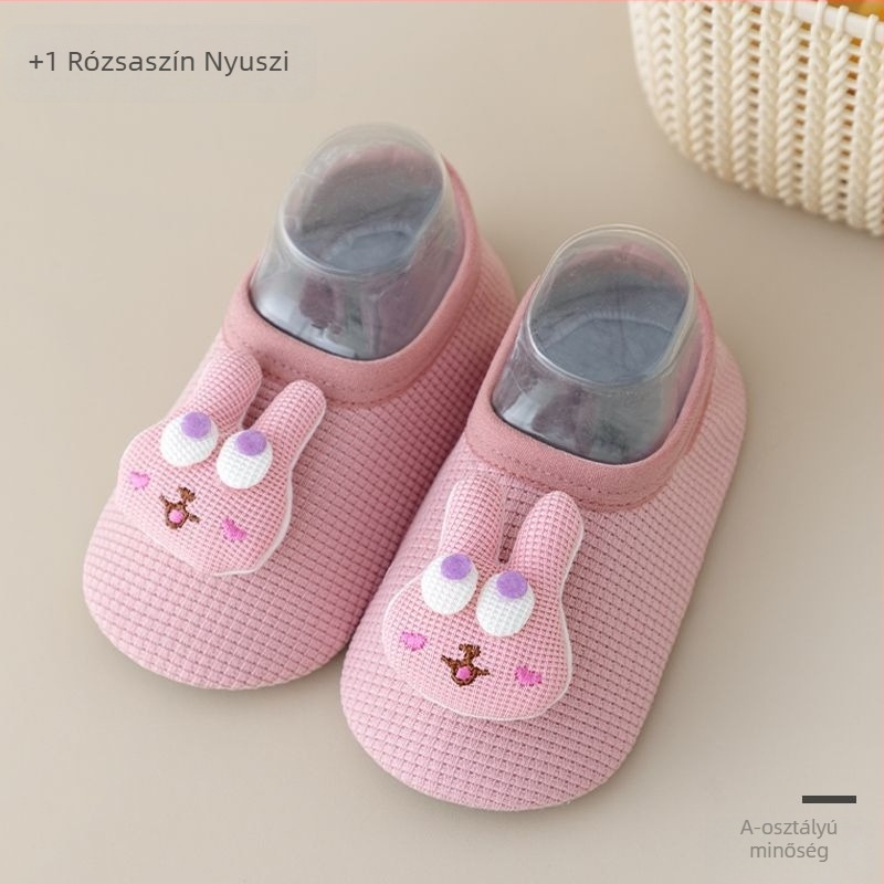 Baba padlószárú csúszásmentes puha talpú beltéri cipő – járáshoz és korai tanuláshoz (tavasz–ősz–tél)
