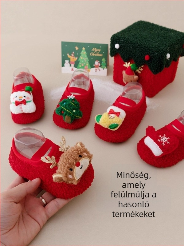Baba padlós zokni – őszi–téli, vastag belső cipő puha talppal, csúszásmentes járáshoz