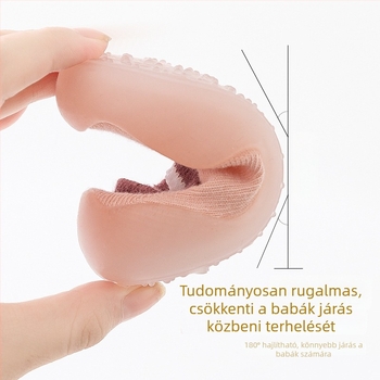 Gyerekeknek készült padlós zokni-papucs, légáteresztő, csúszásmentes talppal, 82% pamut, uniszex, tavasz–ősz