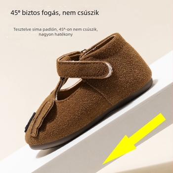 Kisbabák bőrcipő cartoon bárány motívummal, mikrovlákos felsőrész, Velcro-zár, könnyű és csúszásmentes talppal