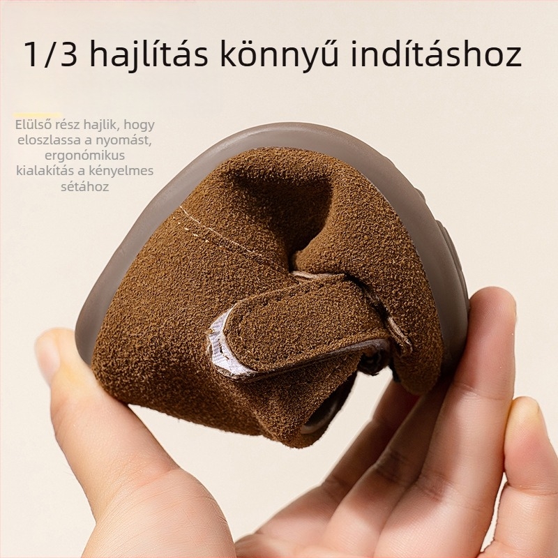 Kisbabák bőrcipő cartoon bárány motívummal, mikrovlákos felsőrész, Velcro-zár, könnyű és csúszásmentes talppal