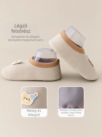 Uniszex beltéri talpú zokni gyerekeknek, csúszásmentes, puha talppal, rajzfilm mintával, 100% poliészter, 2025-ös őszi megjelenés