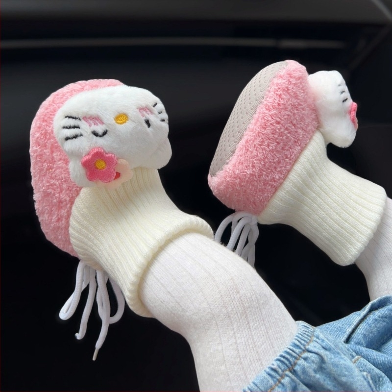 Baba zokni-cipő pamut felsőrész, vastag és meleg, állatmintás, 6–12 hónaposaknak