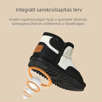 Téli gyerekcsizma Velcro-zárással, felsőrész mikroszálas bőr, középmagas szár, 12–36 hónapos korosztály