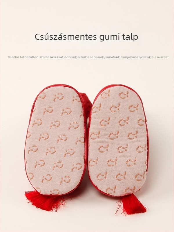 Újszülött baba padlós zoknija csúszásmentes, lélegző pamutból, mesefigurás mintával, tavaszra és őszre