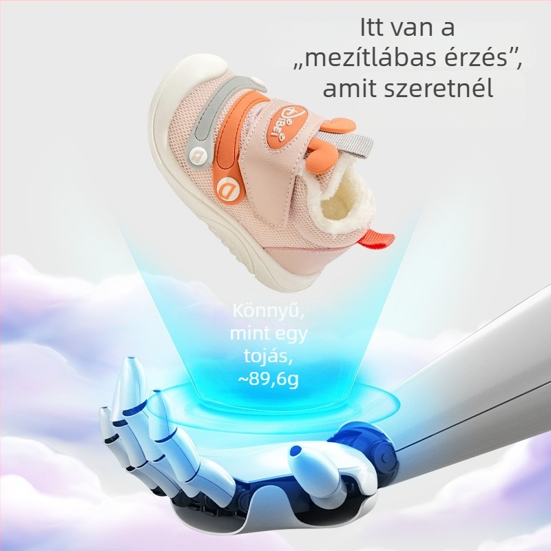 Brumiller téli babacipő, velcro zár, fleece bélés, csúszásmentes talp, rajzfilmszerű mintázat, 12-48 hónapos korosztálynak