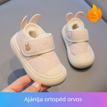 Férfi kisgyermekek téli cipői, felsőrész műbőr, csúszásmentes talp, melegen tartó, 12–36 hónap közötti korosztály számára