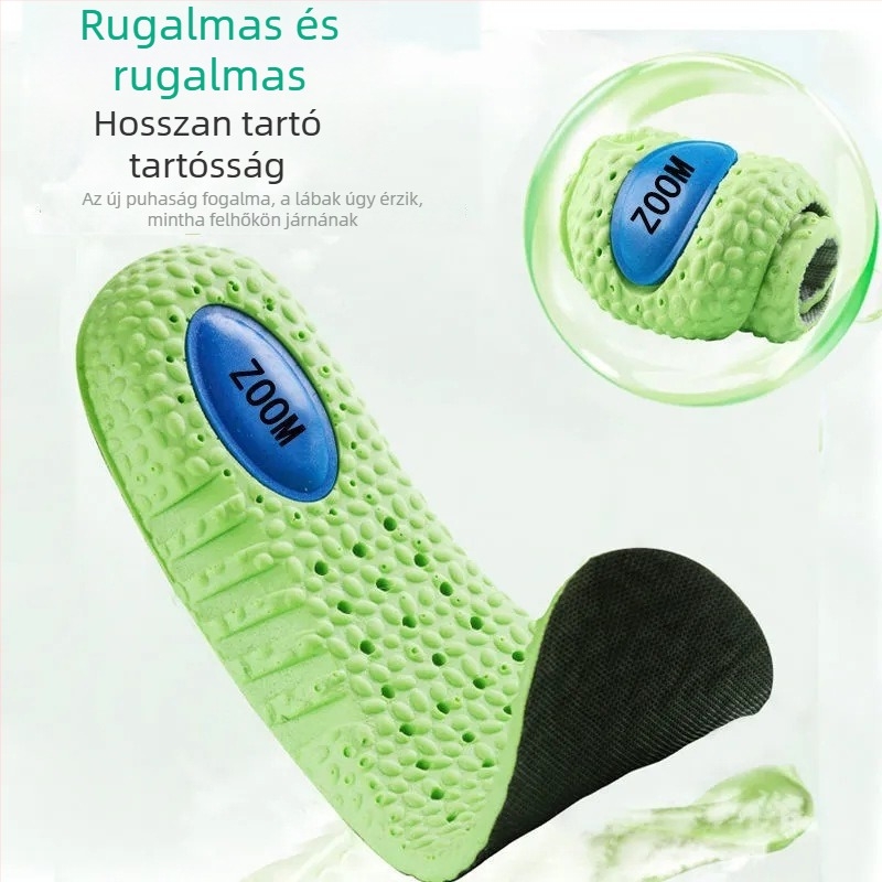 Légáteresztő teljes talpbetét – szagtalanító, PU+szövet, ütéscsillapítás, sportcipők, bőr és bakancs – Uniszex