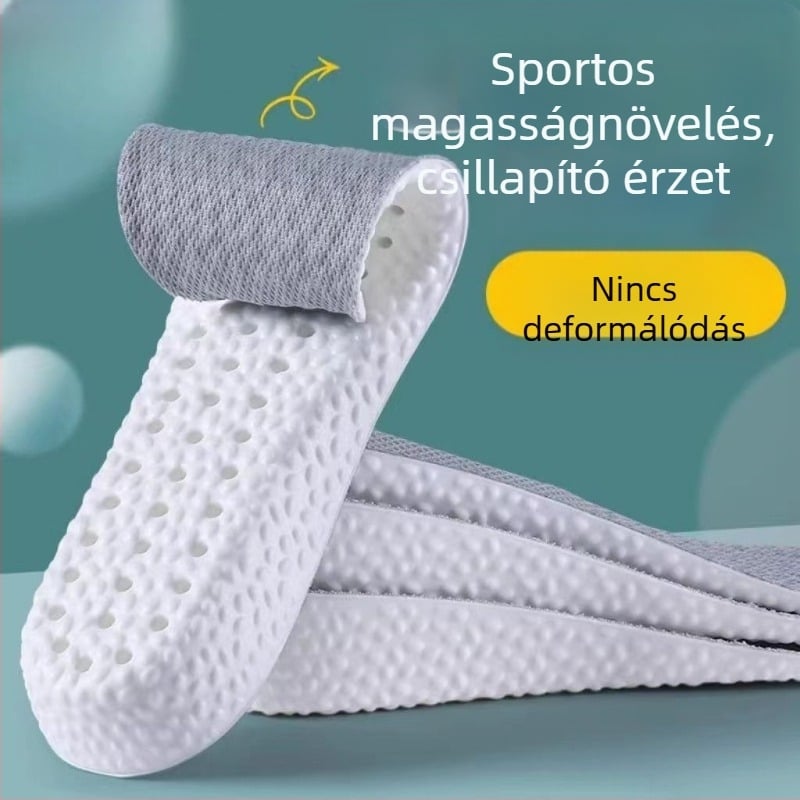 Magasságot növelő talpbetét – láthatatlan, lélegző, dezodoráló, PU anyag, uniszex
