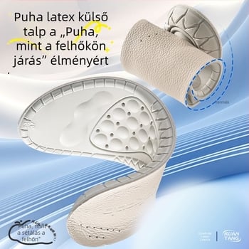 Valódi bőr és latex talpbetét, nedvesség-elvezető, teljes hosszúságú talpbetét, uniszex, sportcipőkhöz, bőrökhöz, csizmákhoz, casual, munkához