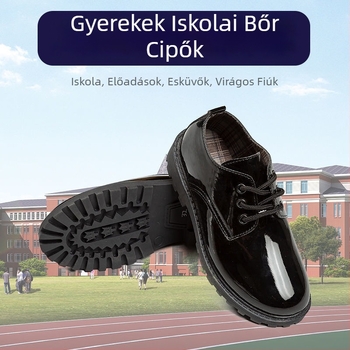 Fiúknak szóló bőrből készült cipő, puha gumi talppal, brit stílus, oldalsó cipzár, tavasz–ősz szezonra