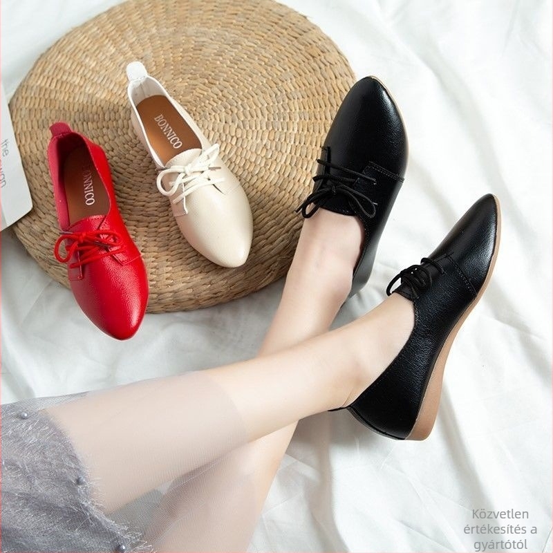 Női wedges cipő, hegyes orrú, PU felsőrész, gumírozott talp, alacsony wedge sarok
