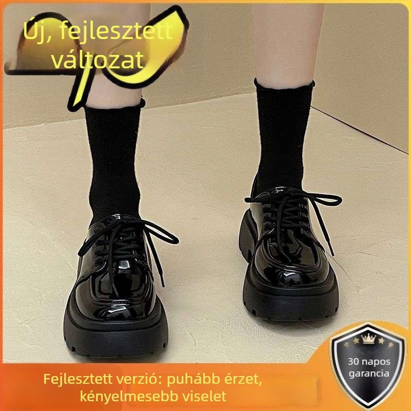 Női Mary Jane cipő 8 cm-nél magasabb sarkúval, PU felsőrész, gumi talp, fűzős zárás