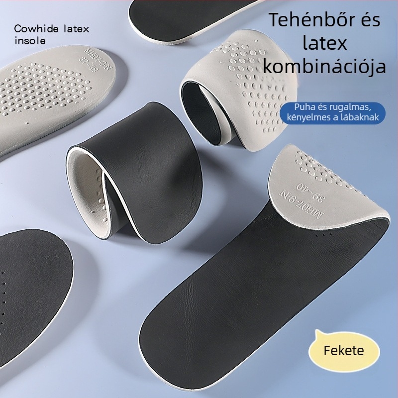 Talpabetét tehénbőr-latex anyagból, modell P403, teljes talpbetét, uniszex, minden évszakra