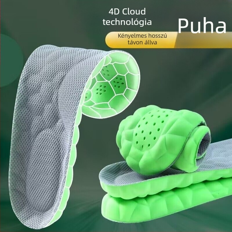 Mugwort sportos dezodoráló talpbetét – Felhő talp, puha, rugalmas ütéscsillapító, modell YD-01, anyag: szivacs, uniszex a sportcipőkhöz, bőrt és hétköznapi cipőkhöz