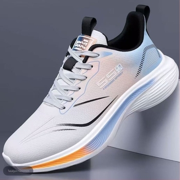 Férfi futócipő - könnyű és légáteresztő PU felsőrész, csíkos mintázat, injektált talp, alacsony sarok 1–3 cm