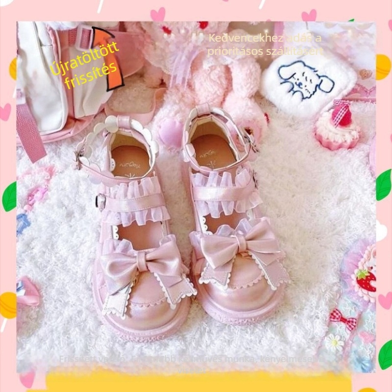 Lapos cipő, édes Mary Jane stílus, PU felső rész, alacsony sarok 3 cm alatt, macskasarkú sarok