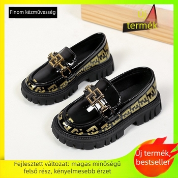 PU bőr loafer lányoknak — alacsony felső rész, gumírozott talp, textil belső talp, kopásálló