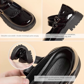 Lányoknak készült Princess stílusú mikroszálas bőr cipő, Velcro-zárás, PU talpbetét, gumitalp (Felsőrész: mikroszálas bőr; Zárás: Velcro; Talpbetét: PU; Talp: gumi)