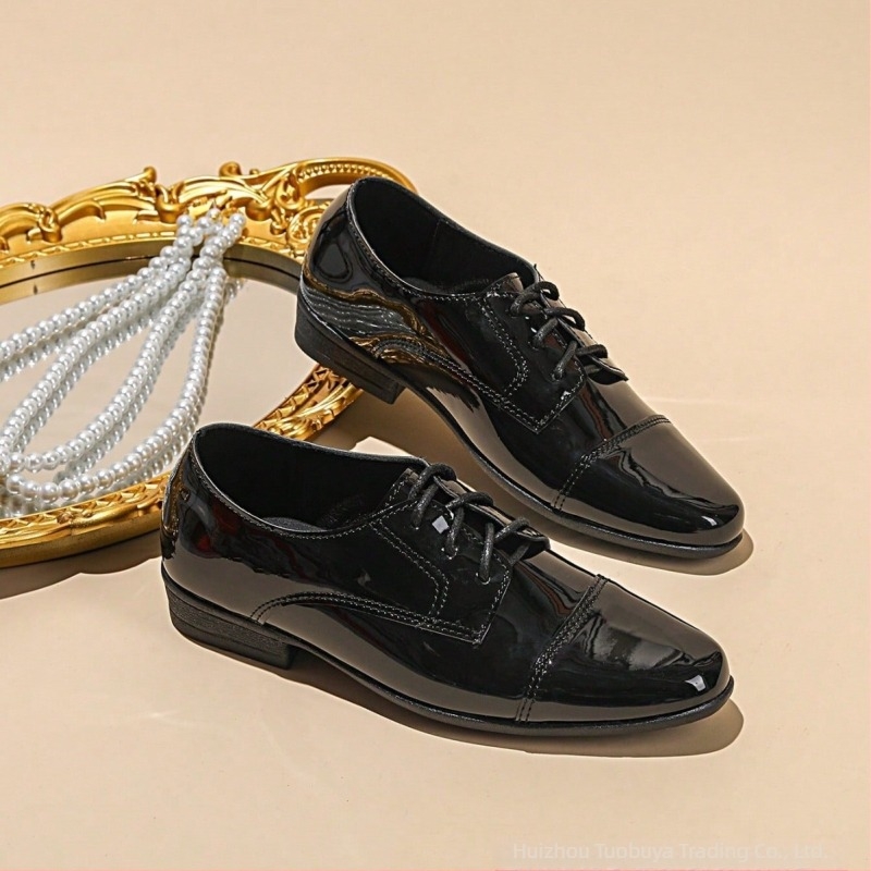 Férfi Oxford cipő, üzleti stílus, PU felső rész, PU belső rész, TPR talp, elöl fűzős, 2025 ősz