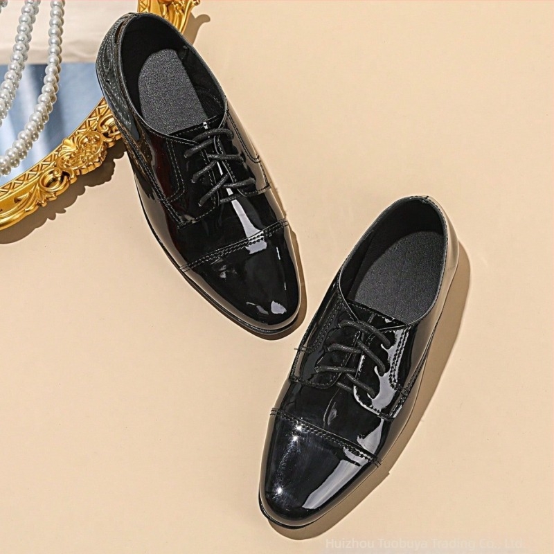 Férfi Oxford cipő, üzleti stílus, PU felső rész, PU belső rész, TPR talp, elöl fűzős, 2025 ősz