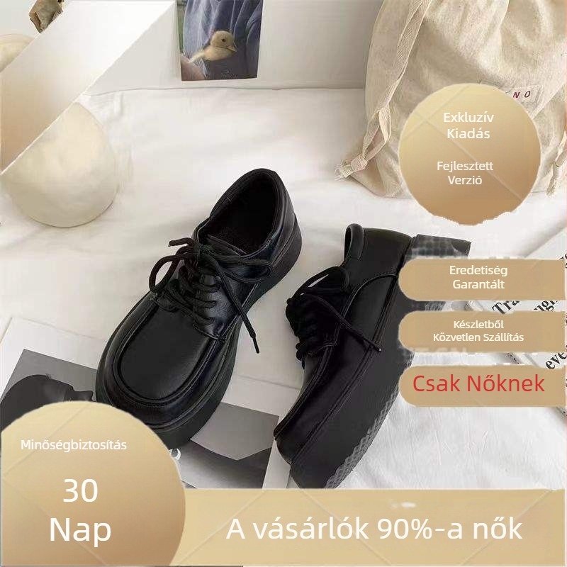 Mary Jane lapos cipő PU felsőrésszel, gumírozott talppal, alacsony macskasarkú sarokkal, fűzőzár