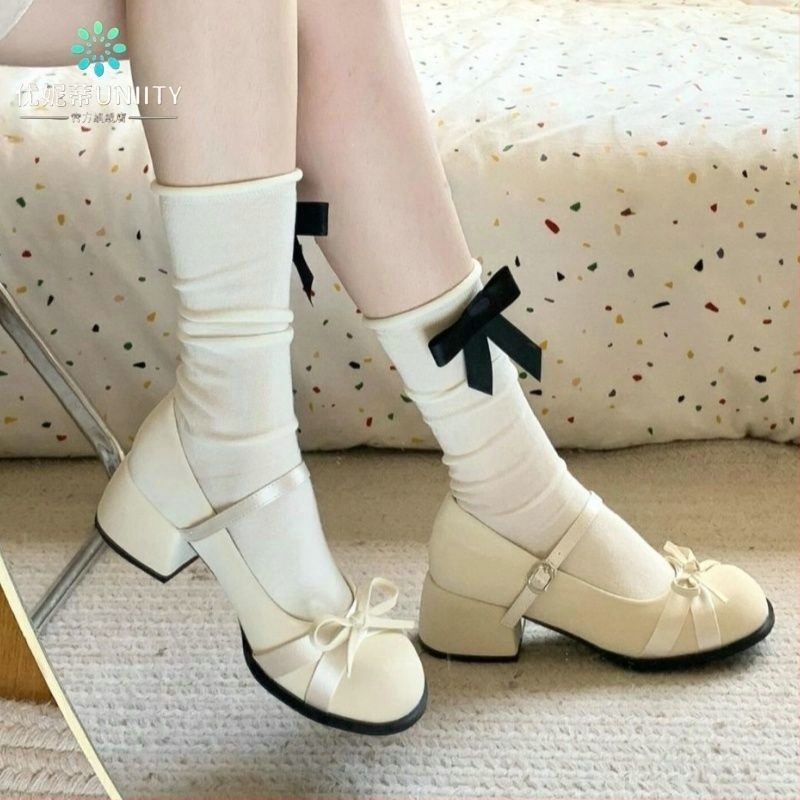 Női Mary Jane cipő – kerek orr, PU felsőrész, PU talp, középmagas, vastag sarok, csattal záródó