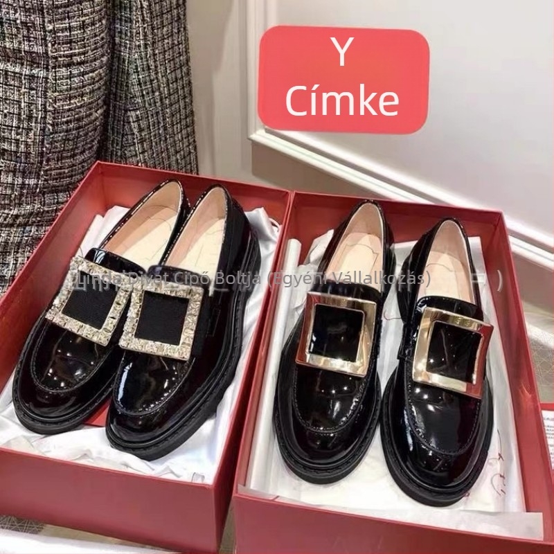 Női loaferek slip-on, alacsony boka, vastag gumírozott talp, 3–5 cm sarok, kerek orr