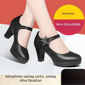 Cheongsam-stílusú magassarkú cipő, hegyes orr, felsőrész szuper rostos anyagból, Velcro-zárás, PU talp, 6–8 cm magas sarok