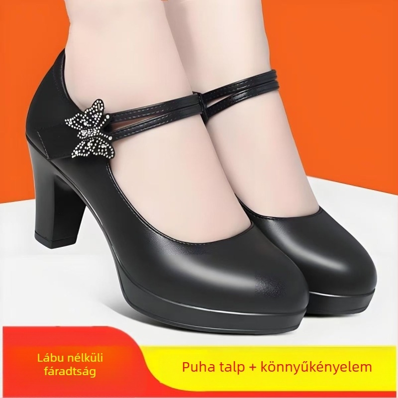 Cheongsam-stílusú magassarkú cipő, hegyes orr, felsőrész szuper rostos anyagból, Velcro-zárás, PU talp, 6–8 cm magas sarok